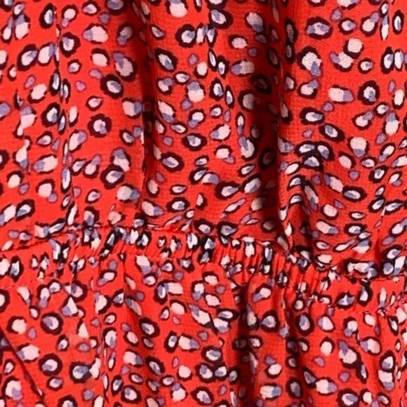 ECI Women’s XL Red Boho Peasant Sheath Dress Long Sleeve Casual Work - Picture 11 of 13